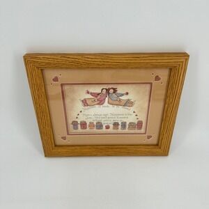 Anna Scott Framed Art Happiness is Like Jam Vintage Oak Wood Frame Wall Decor
